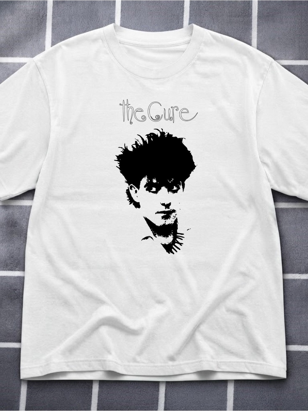 Gildan The Cure Graphic White Men’s T‑Shirt